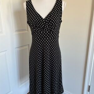 Ronni Nicole Black and White Polka Dot Midi Dress